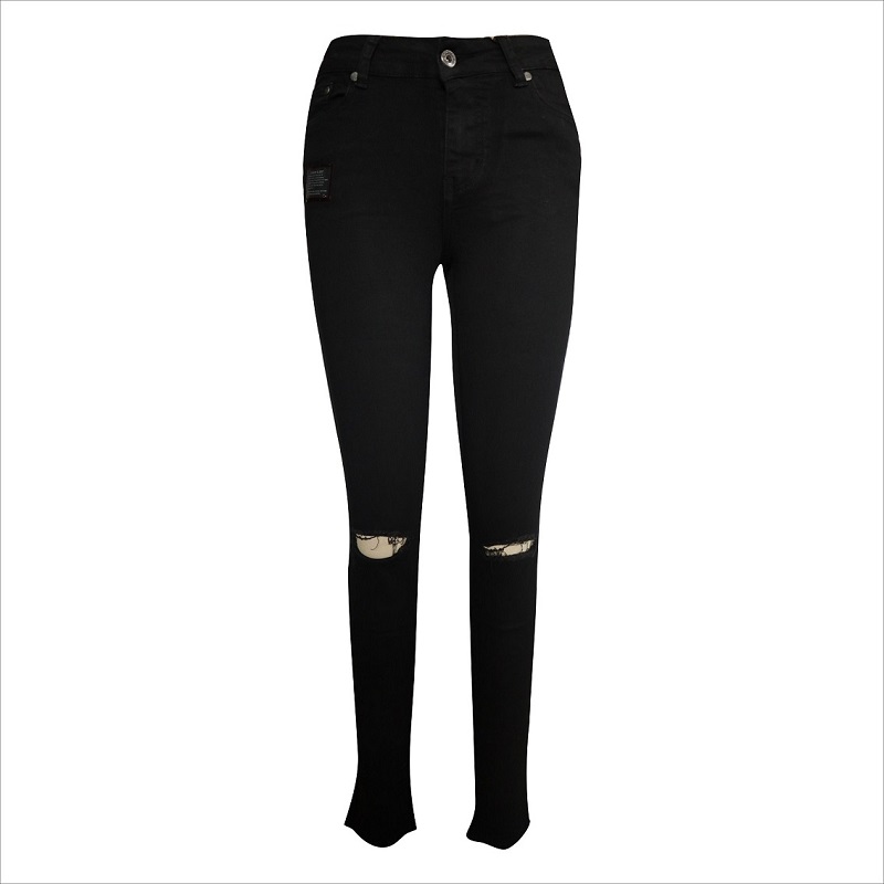 Mode zerrissene Knie Skinny Jean