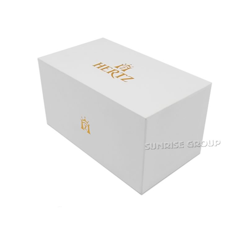Steife Pappuhr-Luxusverpackungsbox mit Goldfolien-Logo