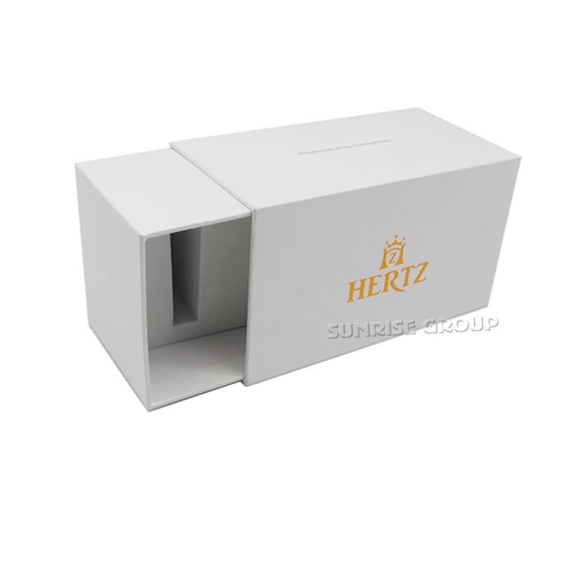 Steife Pappuhr-Luxusverpackungsbox mit Goldfolien-Logo