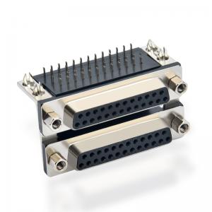 d Sub 25 Pin Dual-Port-Stecker rechtwinklig Leiterplattenmontage weiblich zu weiblich