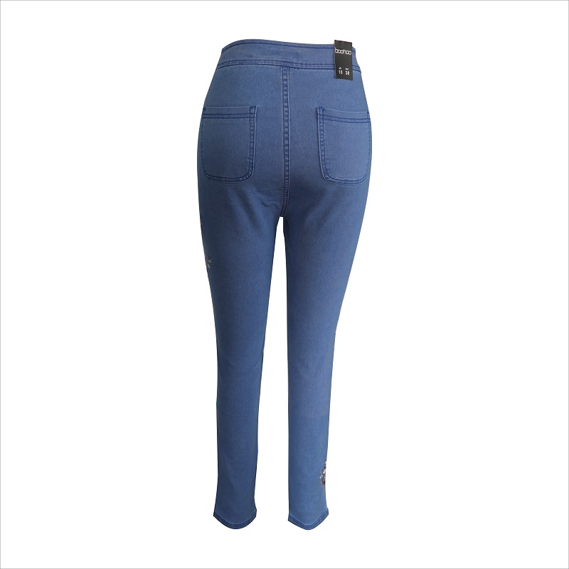 Modestickerei blaue Röhrenjeans WS10123