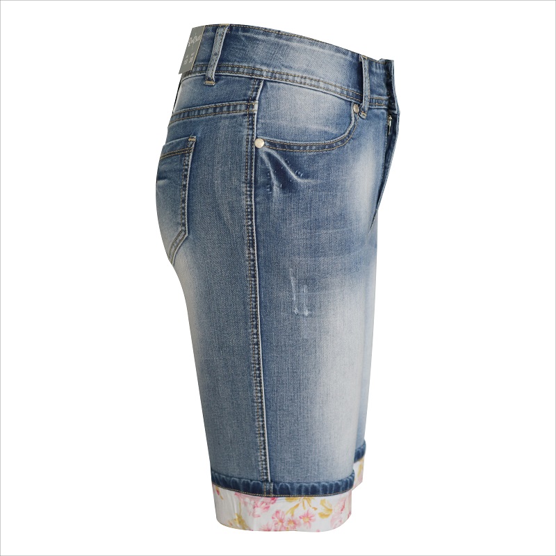 Drucken Saum 3/4 Denim Jeans WS10125