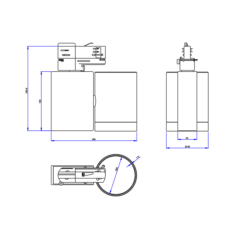 7W-50W UL-zertifizierter Track-dimmbarer LED-Spot, der weiße Innenleuchte beleuchtet