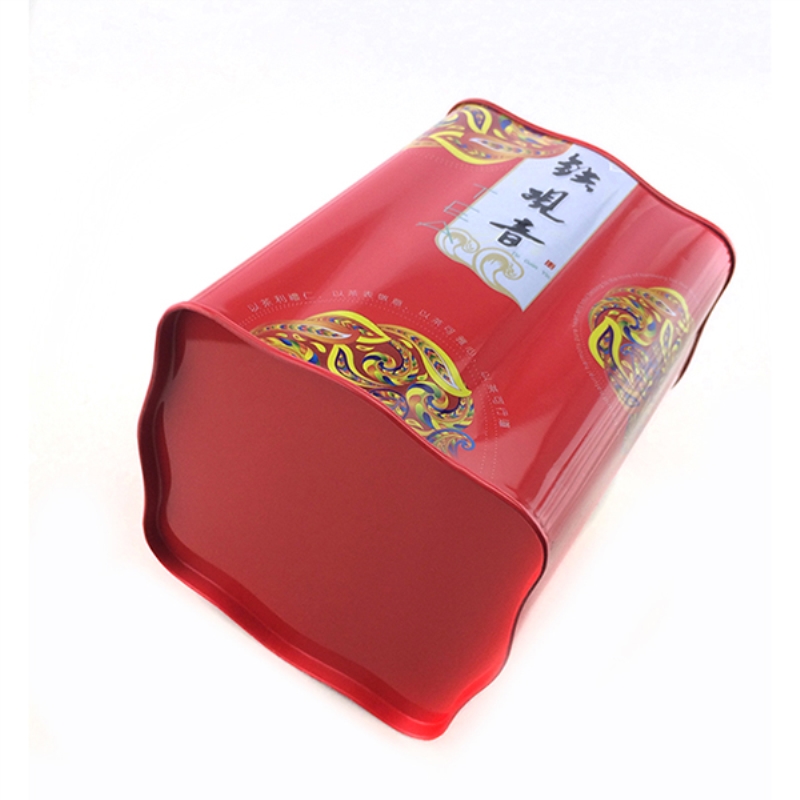 Traditionelle quadratische chinesische Teedose mit doppeltem Deckel