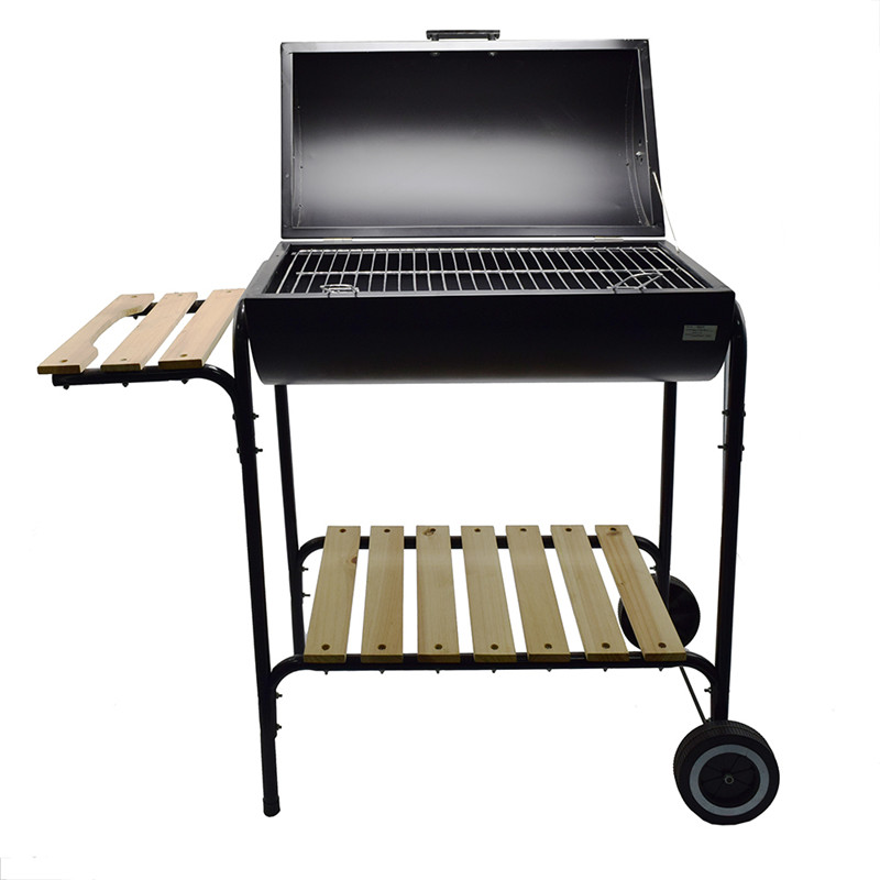 heißes verkauf outdoor - trolley holzkohle ein grill barrel grill mit beistelltisch