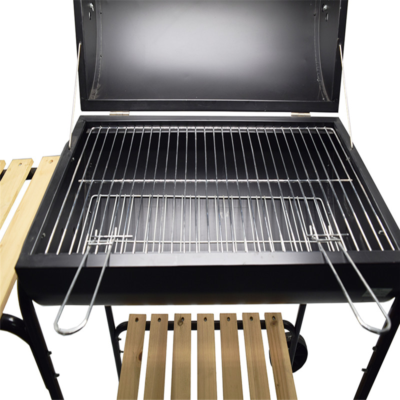 heißes verkauf outdoor - trolley holzkohle ein grill barrel grill mit beistelltisch