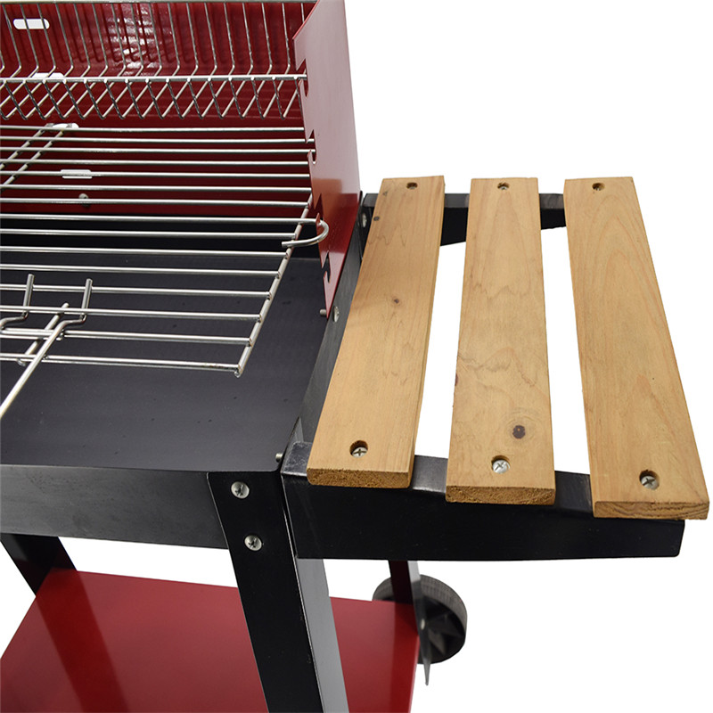 ein grill - outdoor - trolley huhn rotisserie ein grill mit holzkohle beistelltisch