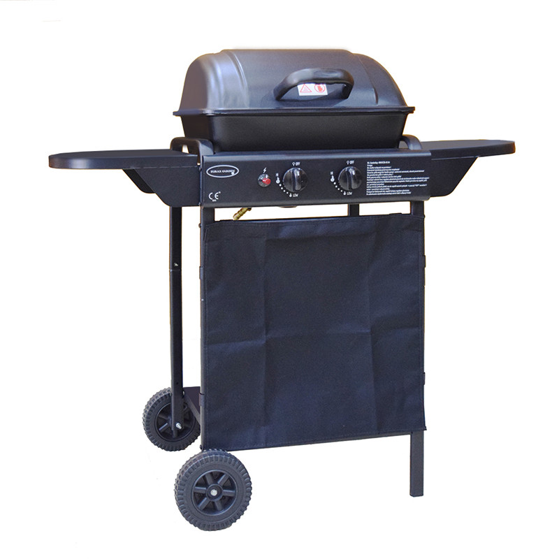 hohe qualität 2burners gusseisen - gas bbq grill trolley barbecue - grill