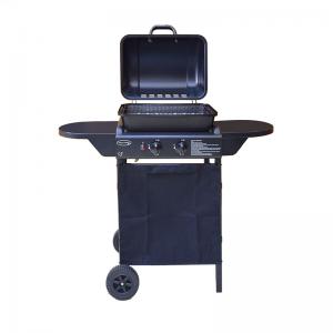 hohe qualität 2burners gusseisen - gas bbq grill trolley barbecue - grill