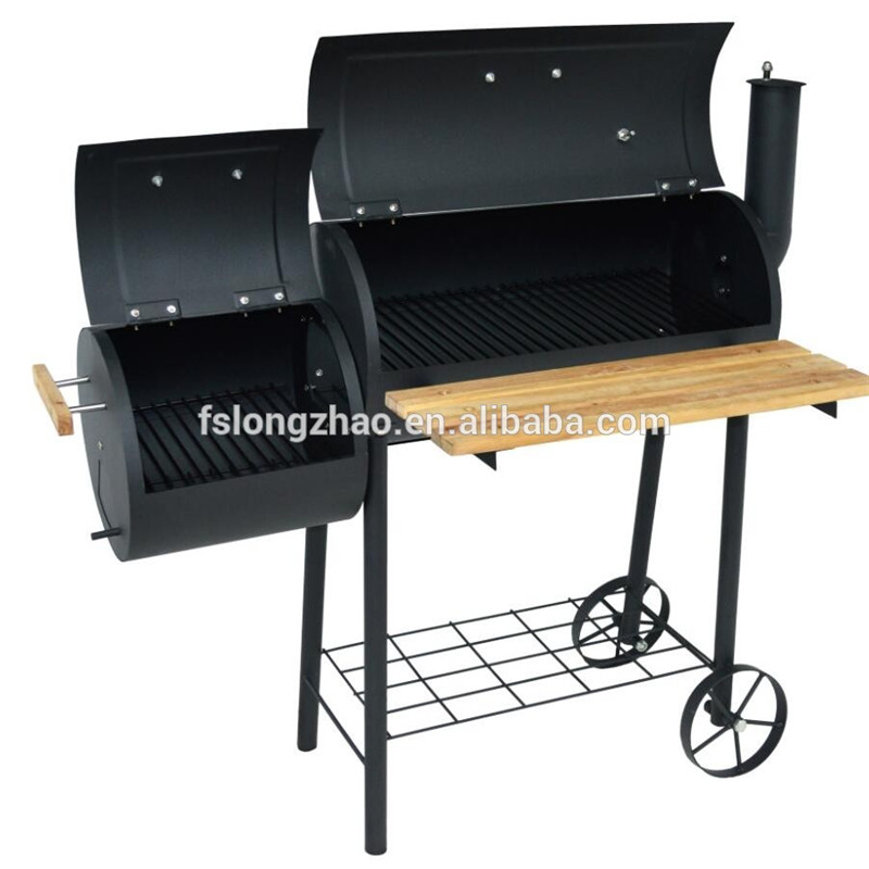 hochwertige zwei / double / twin barrel bbq mit kamin raucher - und holz - tabelle