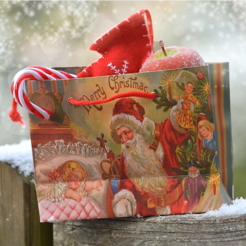 Weihnachtsfeiertags-Süßigkeitsgeschenk-Papiertüte