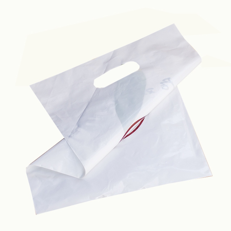 Gestanztes Griff-Einkaufen, das hdpe weiße Plastiktaschen verpackt