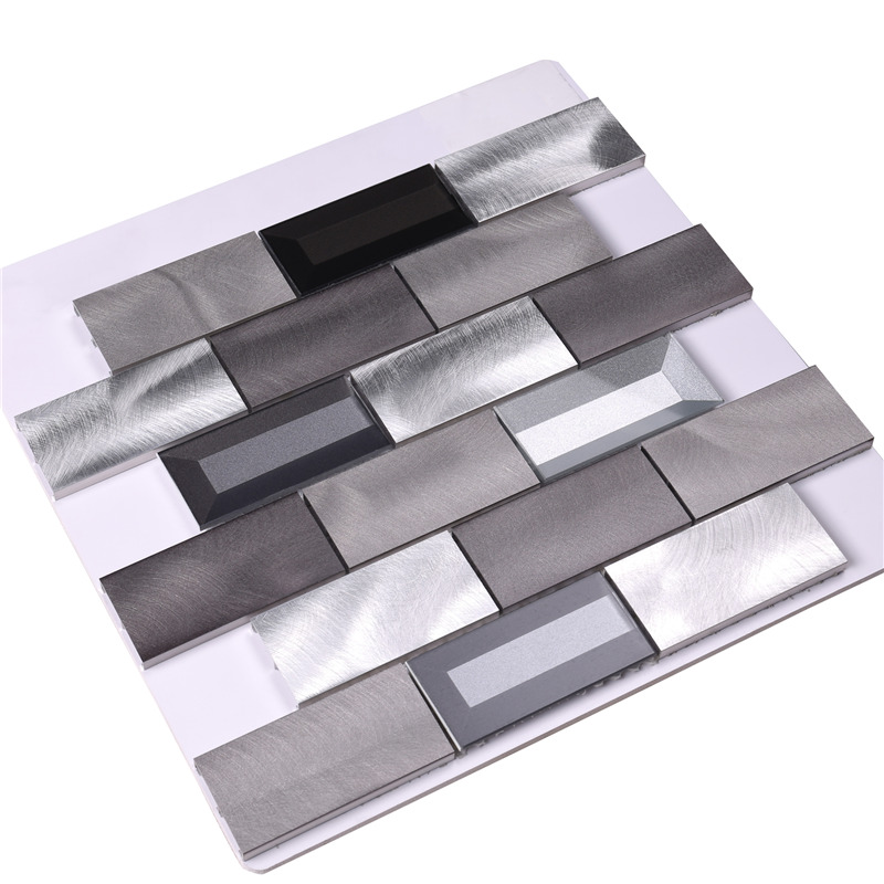 hell / dunkel grau aluminium aus glas backsplash küchenwand fliesen