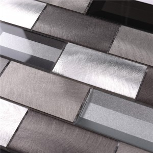 hell / dunkel grau aluminium aus glas backsplash küchenwand fliesen