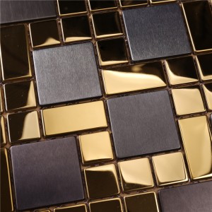hsw18138 quadratische form schwarz - gold mosaik - fliesen aus