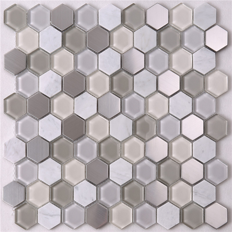 sechseck rautenförmige glas mosaik - fliesen