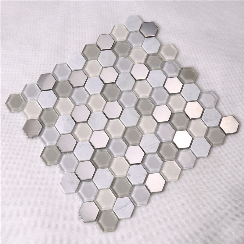 sechseck rautenförmige glas mosaik - fliesen