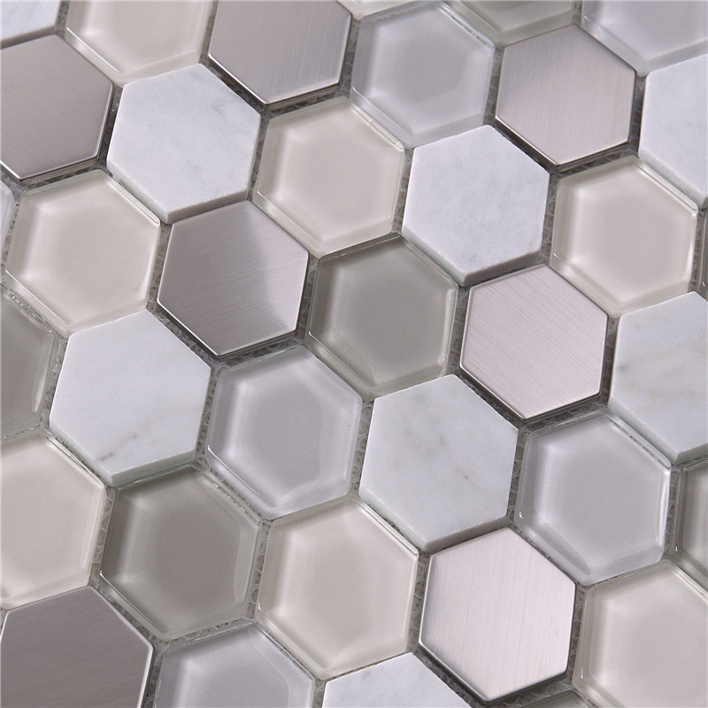 sechseck rautenförmige glas mosaik - fliesen