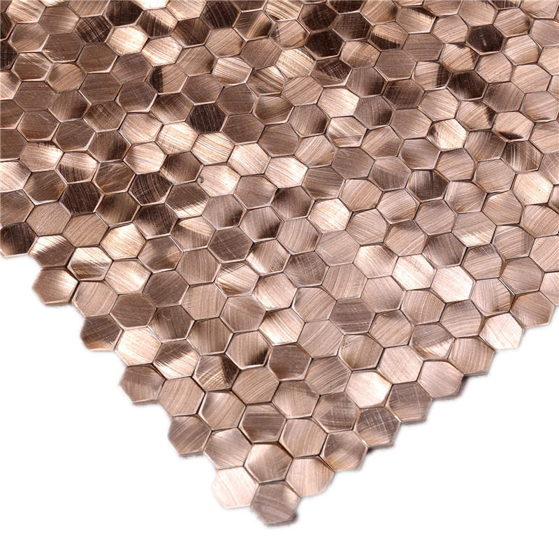neuankömmlinge aus metall mosaik - fliesen rose gold brown wand kunst