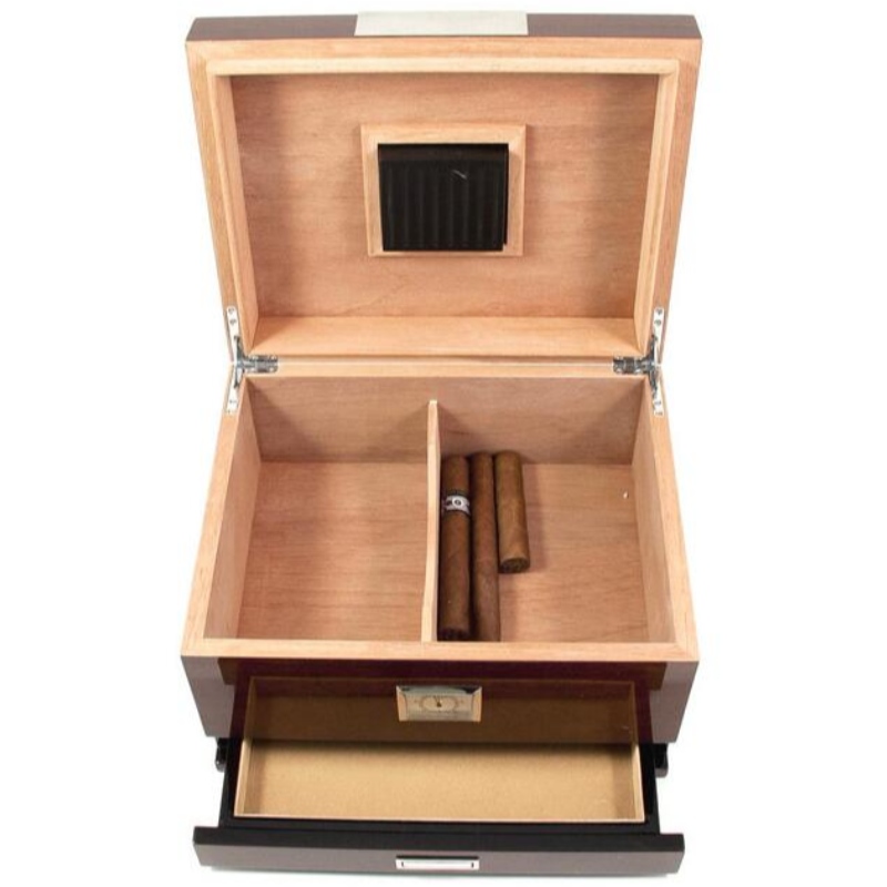 walnuss - zigarre humidor mit einer schublade