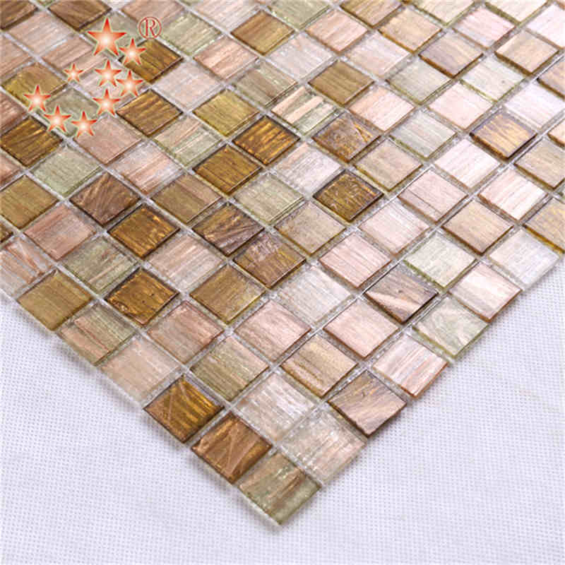 luxus - rose gold schillernde einzigartige glasmosaik küche backsplash fliesen