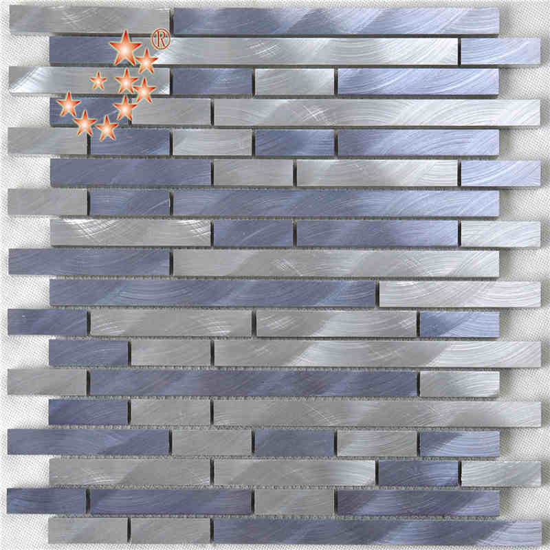 Mischfarbe Silber Lila Streifen Aluminium Metall Mosaik Wand Fliesen Küche Spritzschutz