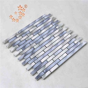 Mischfarbe Silber Lila Streifen Aluminium Metall Mosaik Wand Fliesen Küche Spritzschutz