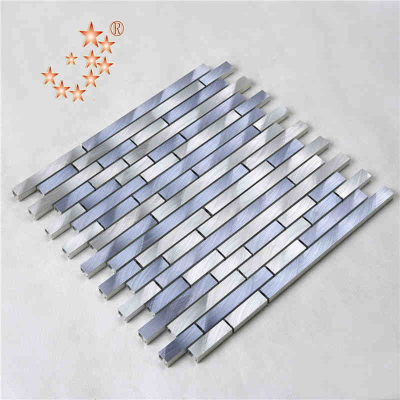 Mischfarbe Silber Lila Streifen Aluminium Metall Mosaik Wand Fliesen Küche Spritzschutz