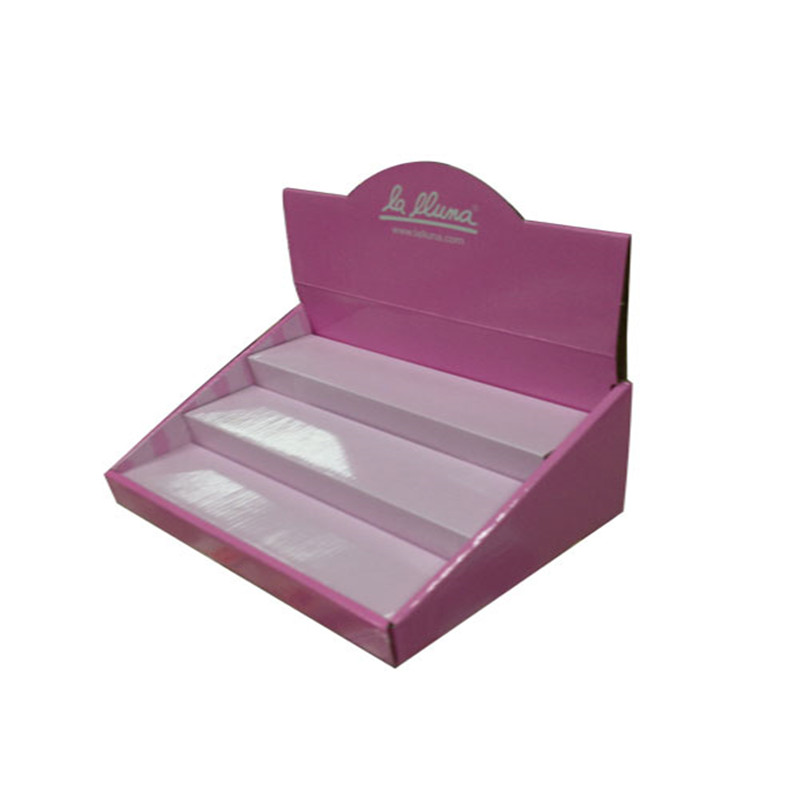 Kundenspezifische Papierkosmetik-Anzeige POS-POP-gewölbte Pappcountertop-Stand für Kosmetik