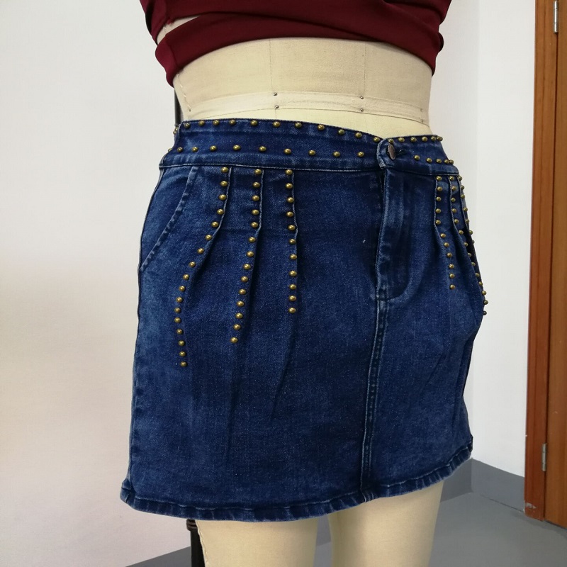 Damen Stud Denim Röcke WS324