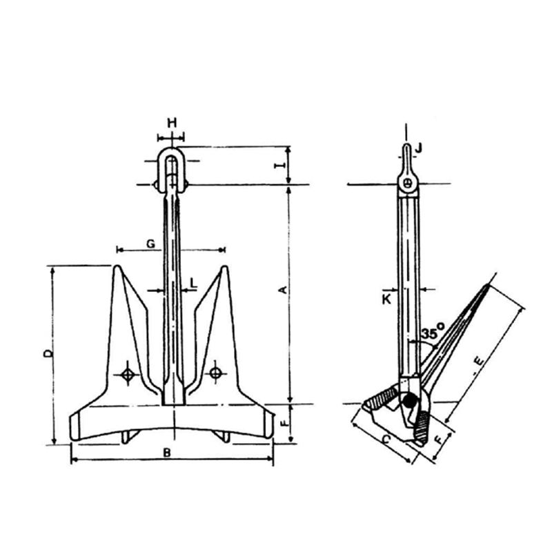 AC-14 Typ Hochhaltekraft HHP Stockless Anker