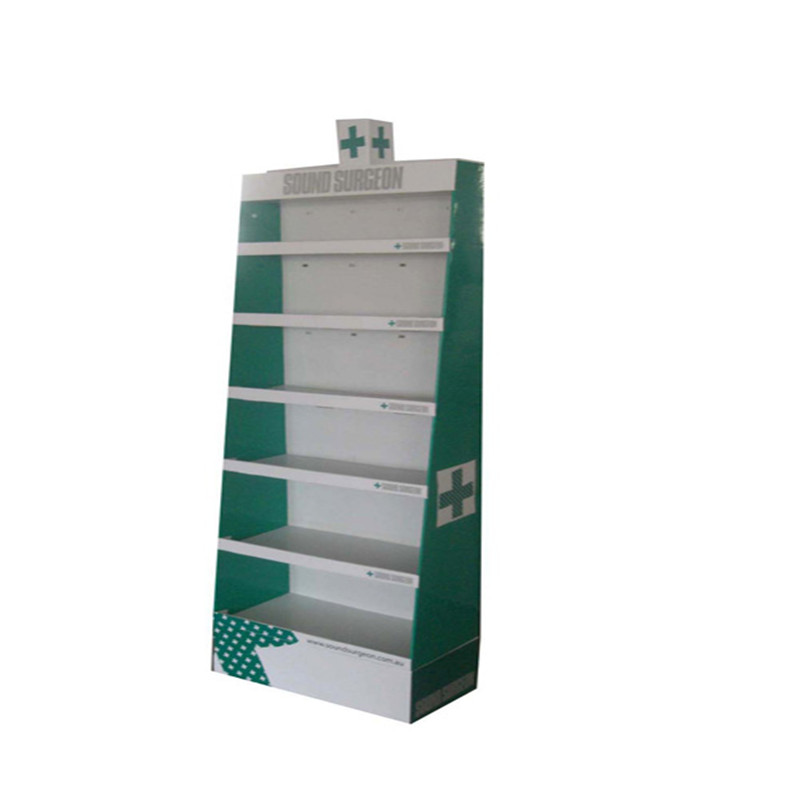 Kundenspezifischer Papiermaterial-Supermarkt-Werbungs-Pop-Pappboden-Stand