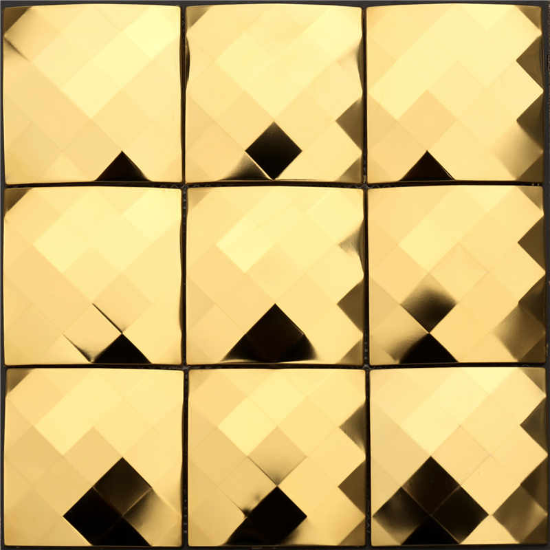 Luxus Golden Diamond Metall Backsplash Mosaikfliese