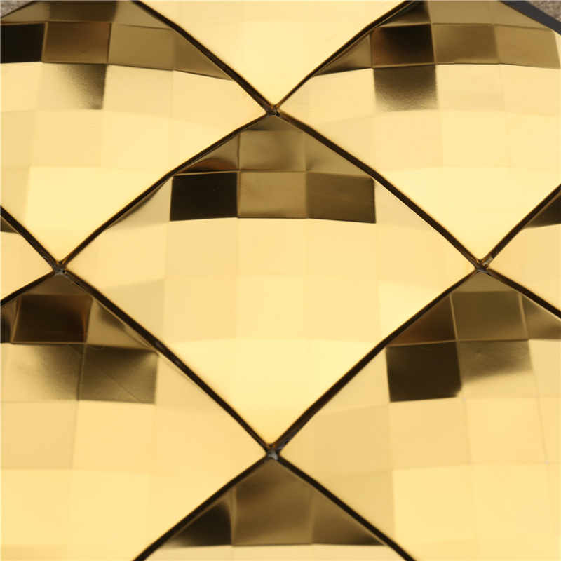 Luxus Golden Diamond Metall Backsplash Mosaikfliese