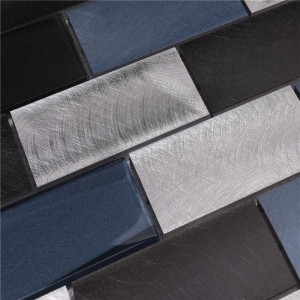 Ineinander greifen von blauen Aluminiummosaik-Küchen-Wand-Fliesen