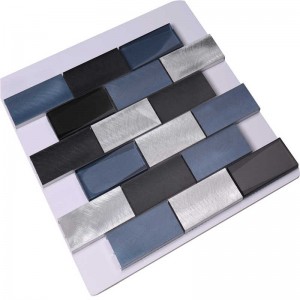 Ineinander greifen von blauen Aluminiummosaik-Küchen-Wand-Fliesen