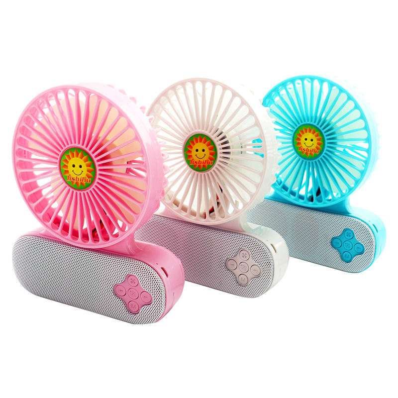 Mini wiederaufladbarer Ventilator, Mini-Ventilator, Bluetooth-Lautsprecher mit Ventilator