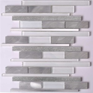 Super White Glas \u0026 Alu Badezimmer Wand Mosaik Fliesen