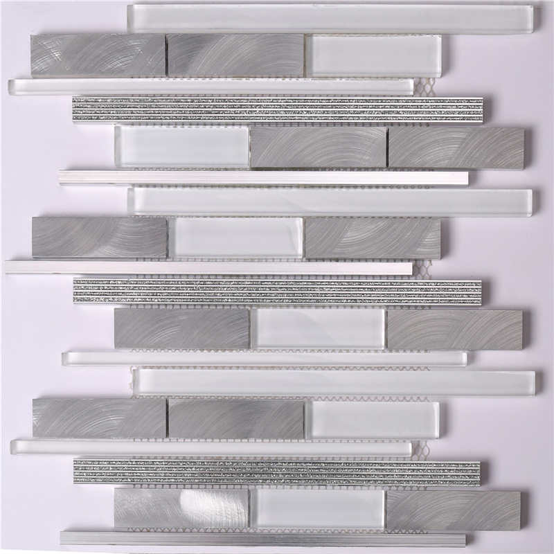 Super White Glas u0026 Alu Badezimmer Wand Mosaik Fliesen