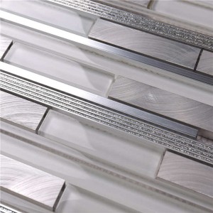 Super White Glas \u0026 Alu Badezimmer Wand Mosaik Fliesen