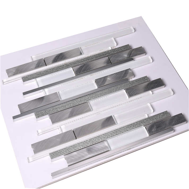 Super White Glas u0026 Alu Badezimmer Wand Mosaik Fliesen