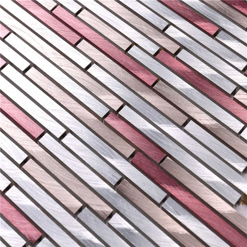 Rote lineare Streifen-Aluminiummosaik-Hotel-Fliesen