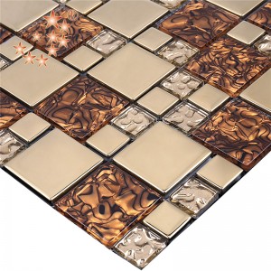 Neues Design Goldfolie mehrere wasserdichte Muster Glas und Stein Mosaik