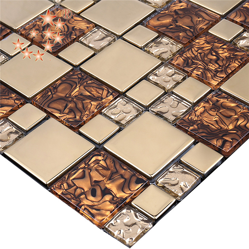 Neues Design Goldfolie mehrere wasserdichte Muster Glas und Stein Mosaik