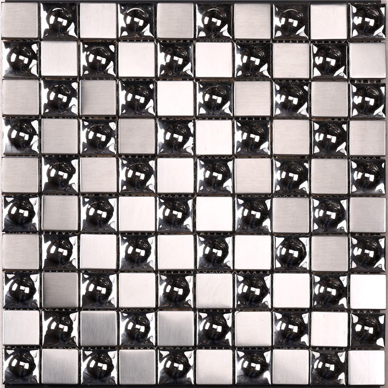 Glasierte keramische Mischung SUS304 Mosaik-Fliese für Wanddekoration HSW-18016