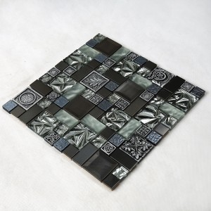 Harzmischung Goldfolie und gebrochene keramische metallische Mosaikwandfliese