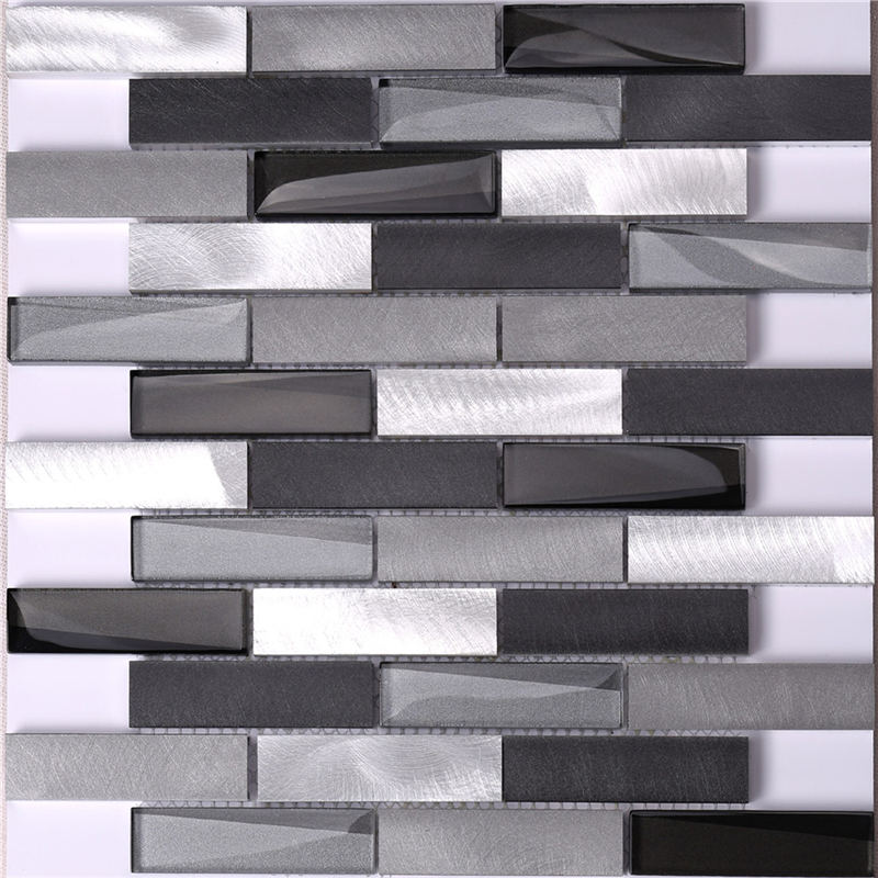Metallische ineinandergreifende Glas-Alu-Mosaik-Ziegelstein-Mischung