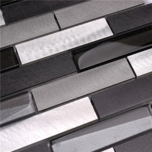 Metallische ineinandergreifende Glas-Alu-Mosaik-Ziegelstein-Mischung
