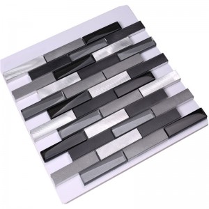 Metallische ineinandergreifende Glas-Alu-Mosaik-Ziegelstein-Mischung