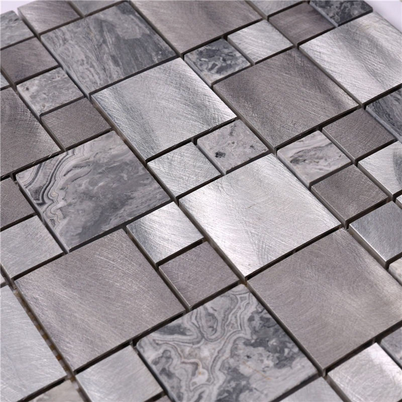 Sibirische Honed / polierte Stein-Metallmischungs-Mosaik-Fliese